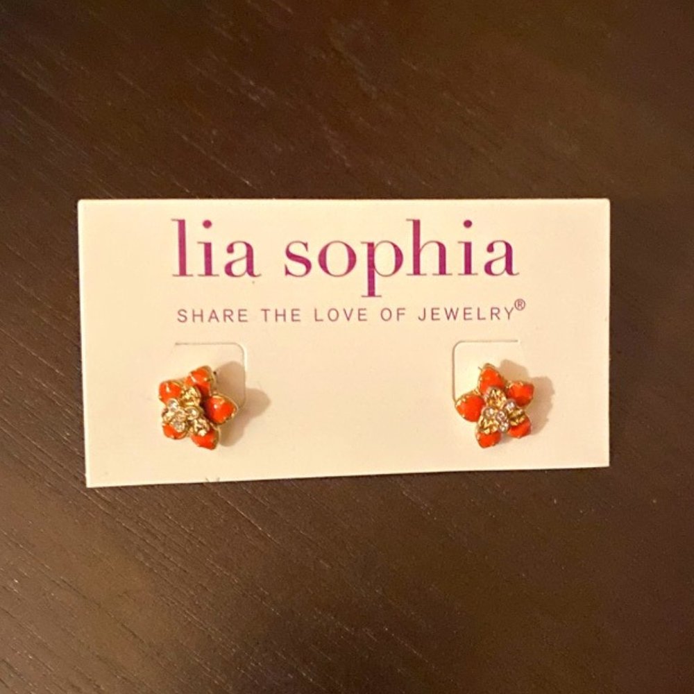 Coral and Gold Earrings